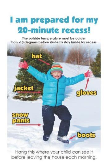 I am Prepared for Winter Poster - hat, jacket, gloves, snow pants, boots.